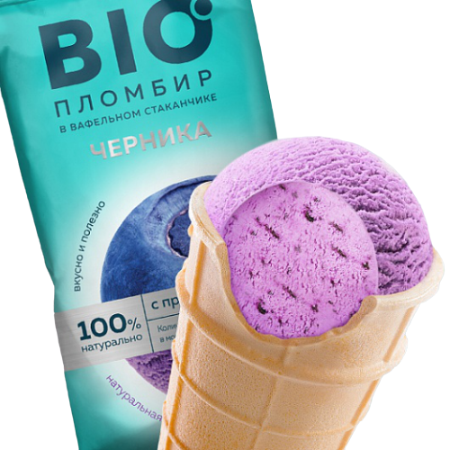 

Мороженое пломбир Эскимос Био с пробиотиками и черникой БЗМЖ 80 г