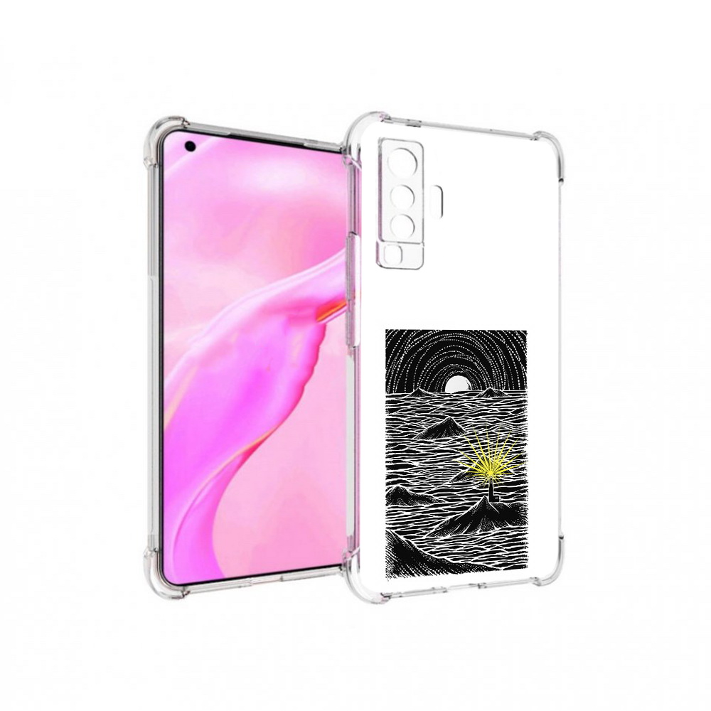 

Чехол MyPads Tocco для Vivo X50 маяк в черно белом море (PT226969.391.460), Прозрачный, Tocco