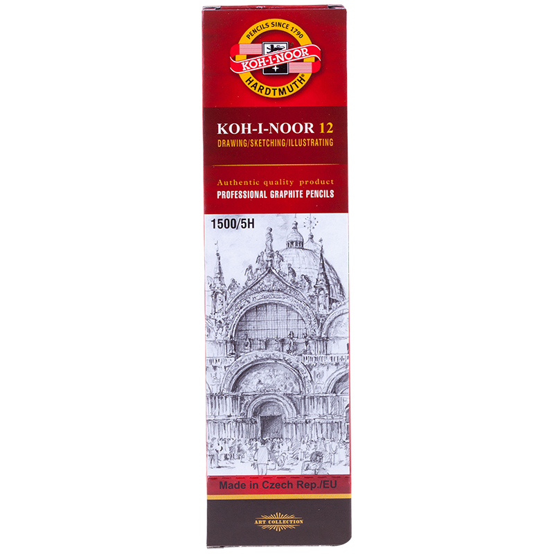 

Карандаш чернографитный Koh-I-Noor 1500 5H, заточенный 150005H01170RU 12 штук