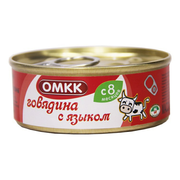 

Пюре ОМКК из говяжьего языка с 8 месяцев 100 г
