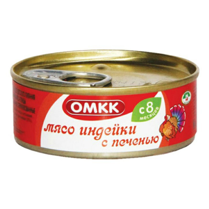 

Пюре ОМКК из мяса индейки и печени говядины с 8 месяцев 100 г