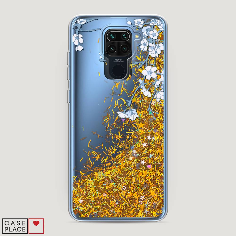фото Жидкий чехол с блестками "цветочная фантазия 3" на xiaomi redmi note 9 awog