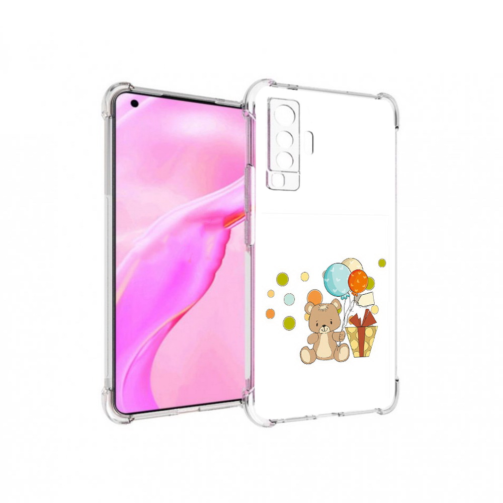 

Чехол MyPads Tocco для Vivo X50 медвеженок с подарком (PT226969.391.470), Прозрачный, Tocco