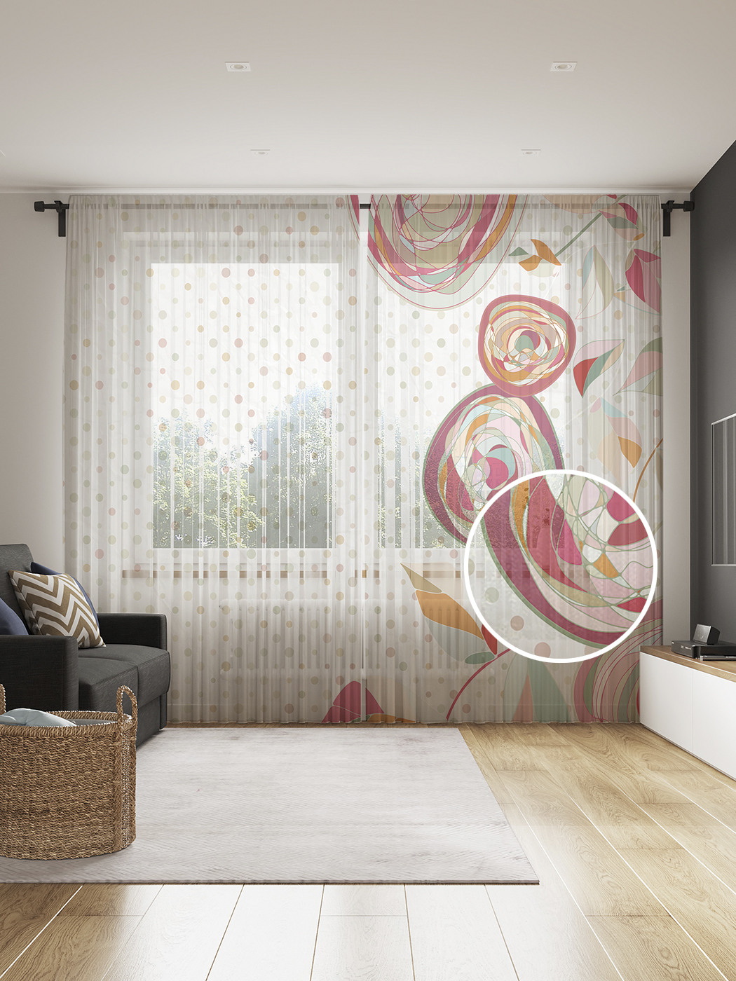 

Фототюль JoyArty "Иллюстрация роз", 145x265см (2 полотна со шторной лентой + 50 крючков), Иллюстрация роз