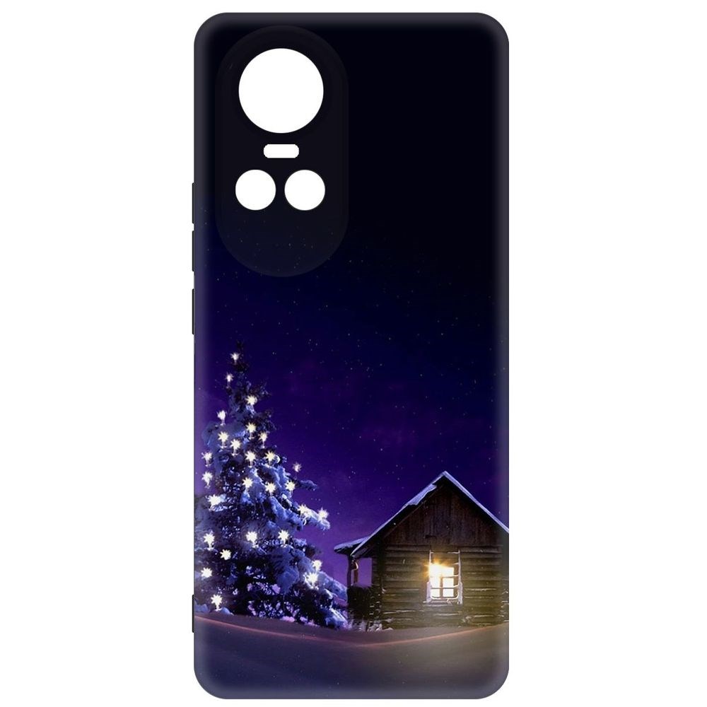 

Чехол-накладка Krutoff Soft Case Зимний домик для Oppo Reno10 5G черный