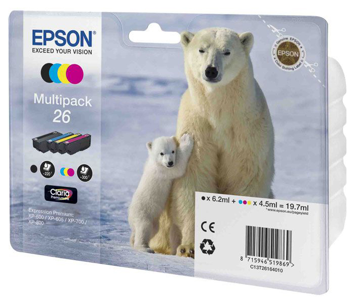 фото Картридж для струйного принтера epson multipack 26 цветной, оригинал