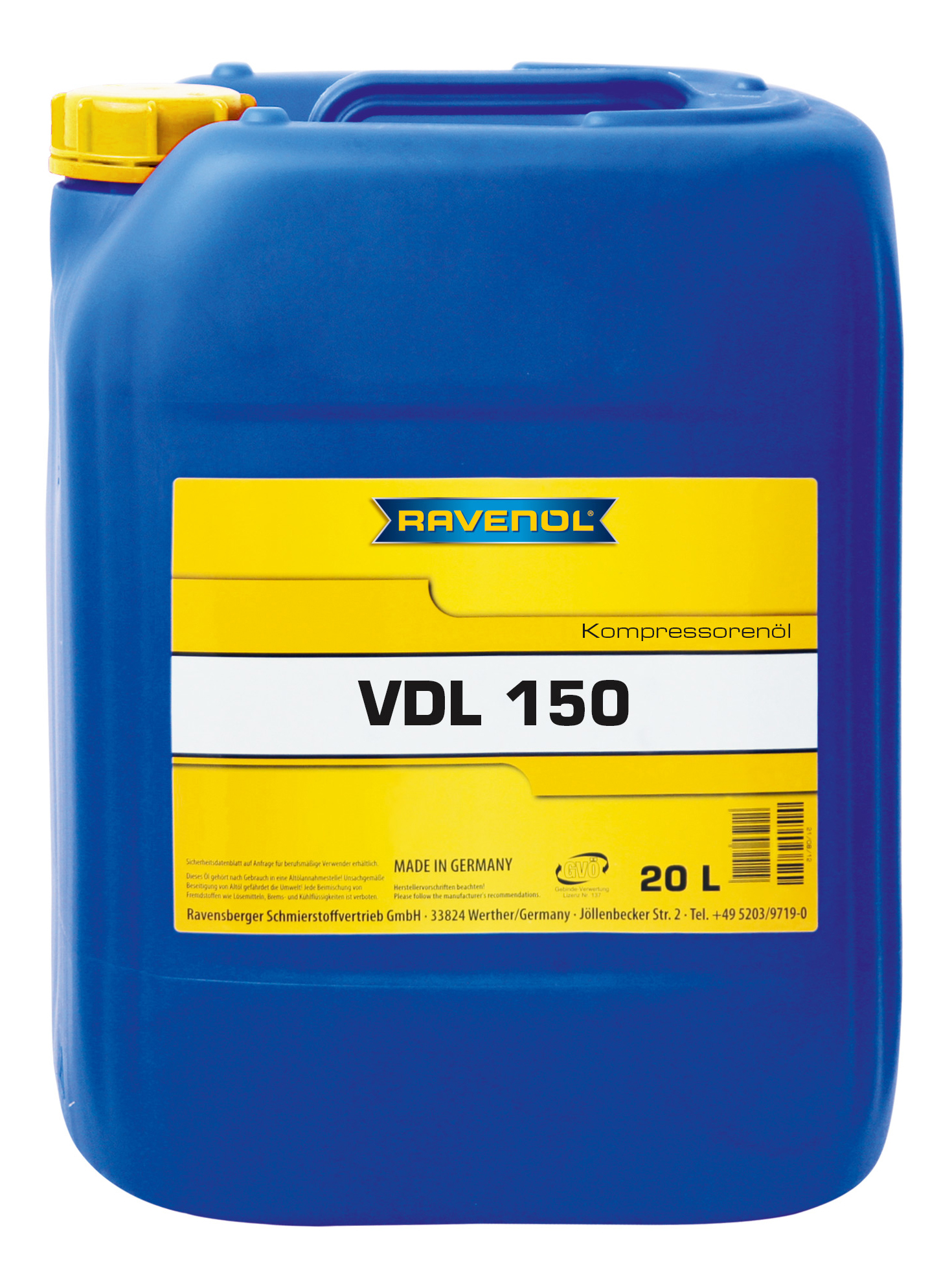 Компрессорное масло RAVENOL Kompressorenoel VDL 150 20л 1330101-020-01-999