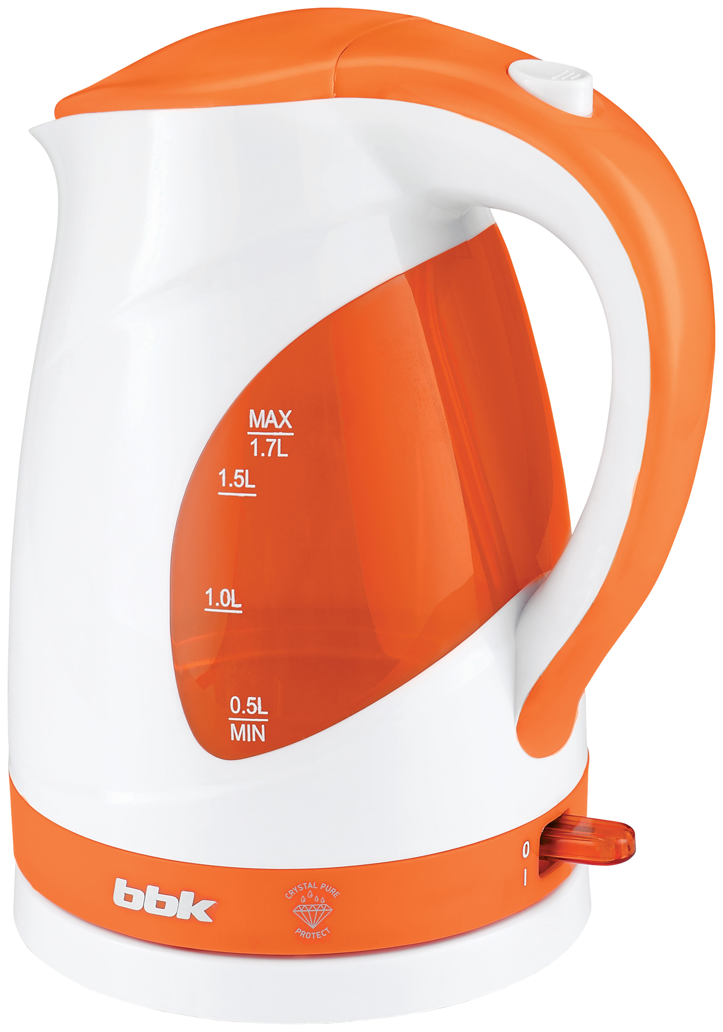 Чайник электрический BBK EK1700P 1.7 л белый, оранжевый парогенератор vlk vesuvio 5500 белый оранжевый