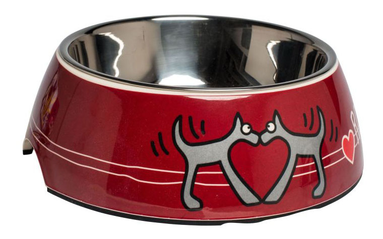 фото Одинарная миска для собак rogz, сталь, пластик, красный, серый, серебристый, 0.7 л