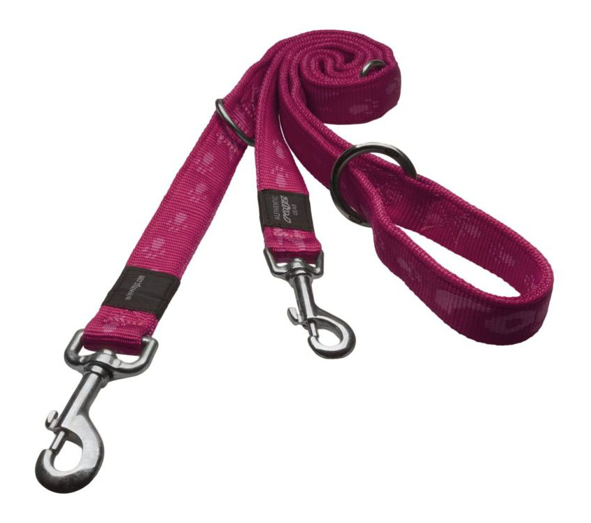 фото Поводок перестежка для собак rogz alpinist xl-25мм 1,8 м, розовый hlm27k