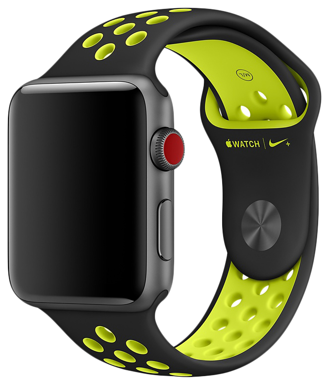 фото Ремешок для смарт-часов apple nike sport для apple watch 42 mm green/black (mq2q2zm/a)