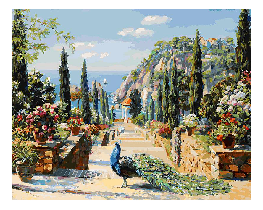 Раскраска по номерам Белоснежка На берегу моря