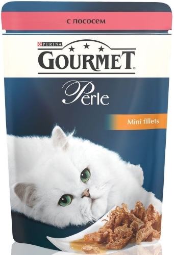 фото Влажный корм для кошек gourmet perle, лосось, 85г