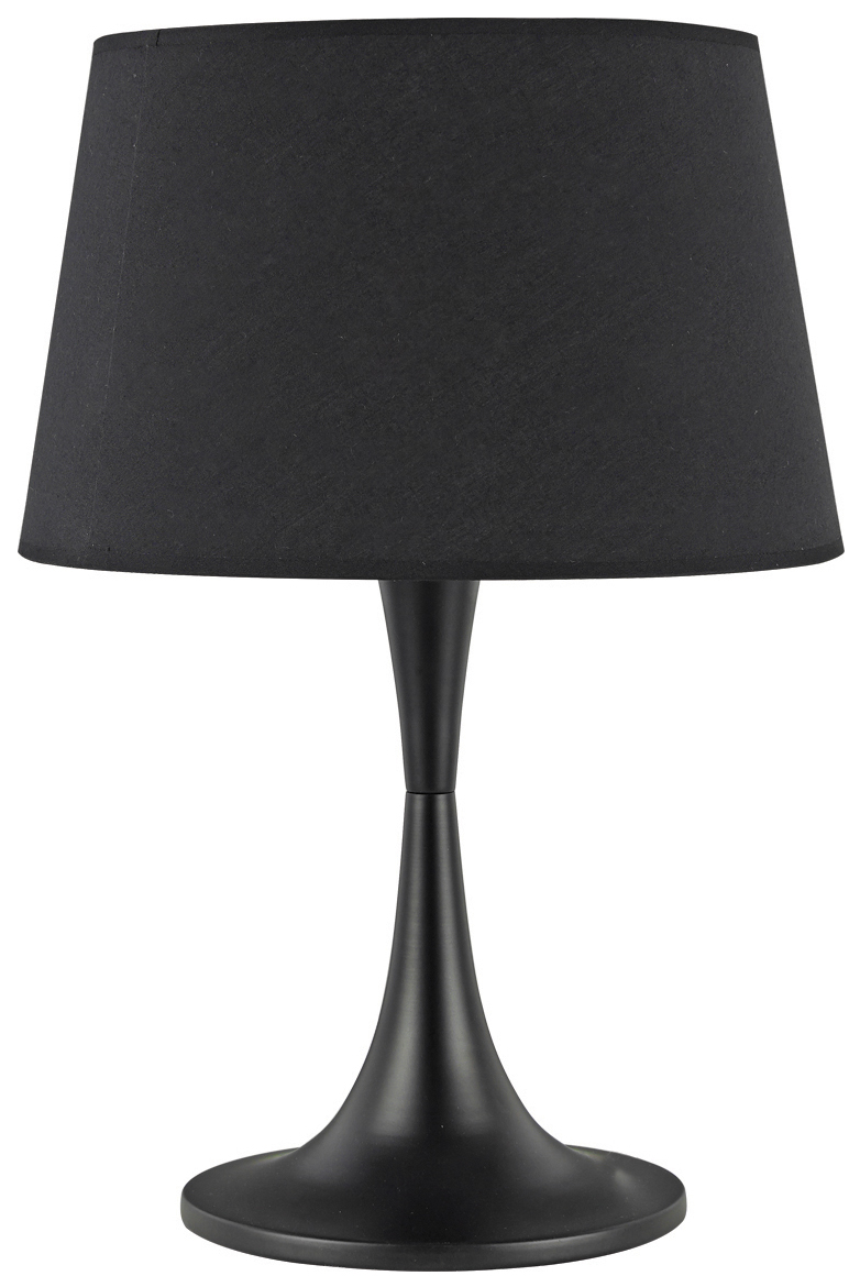 фото Лампа настольная ideal lux london tl1 h48.5 макс.60вт черный металл/пвх/ткань 110455