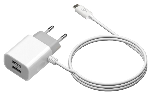 фото Сетевое зарядное устройство jet.a uc-s14, 2xusb, 2,1 a, white