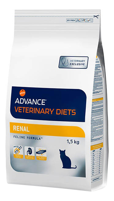 фото Сухой корм для кошек advance veterinary diets renal, при патологии почек, мясо, 1,5кг