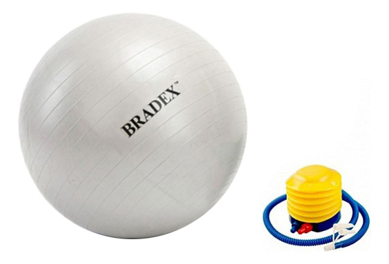 Мяч Bradex Фитбол с насосом серебристый, 65 см