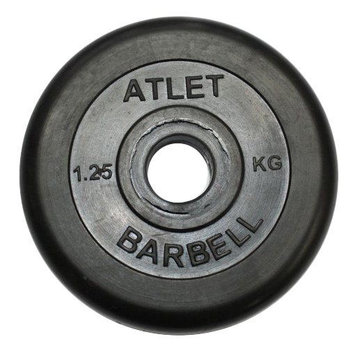 Диск для штанги MB Barbell Atlet 1,25 кг, 26 мм черный