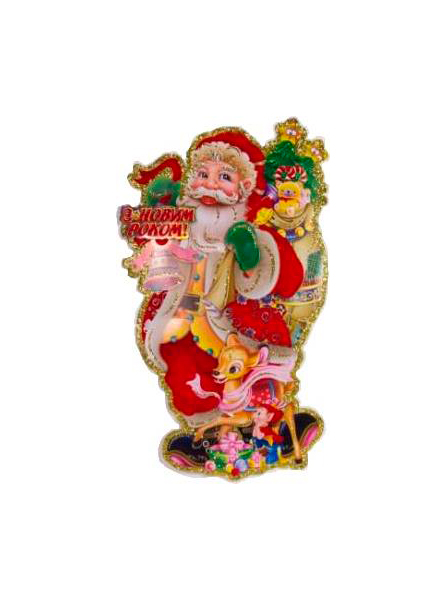 

Наклейки новогодние Девилон Дед мороз 77x44,5 см 1 шт, дед мороз 77x44,5 см