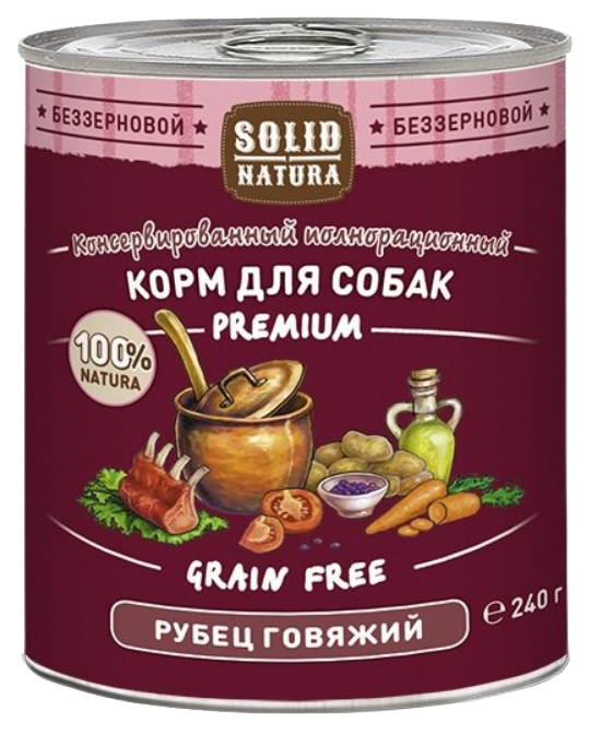 фото Консервы для собак solid natura premium, рубец говяжий, 12шт, 240г