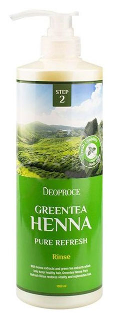 Купить Бальзам для волос Deoproce Greentea Henna Pure Refresh Rinse 1 л