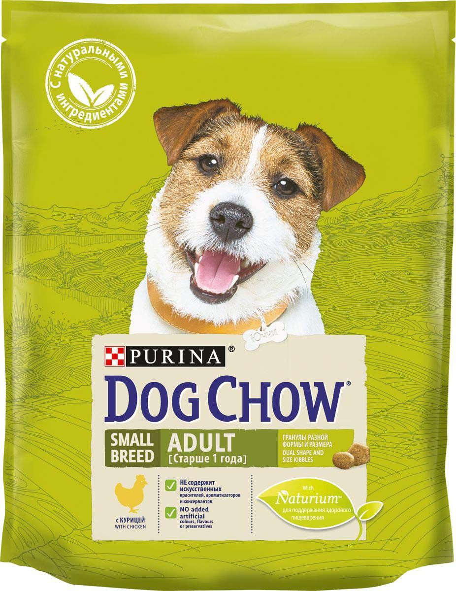 фото Сухой корм для собак dog chow adult, курица, 0,8кг