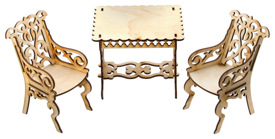 фото Сборная деревянная модель мебели "столовая для кукол барби" теремок
