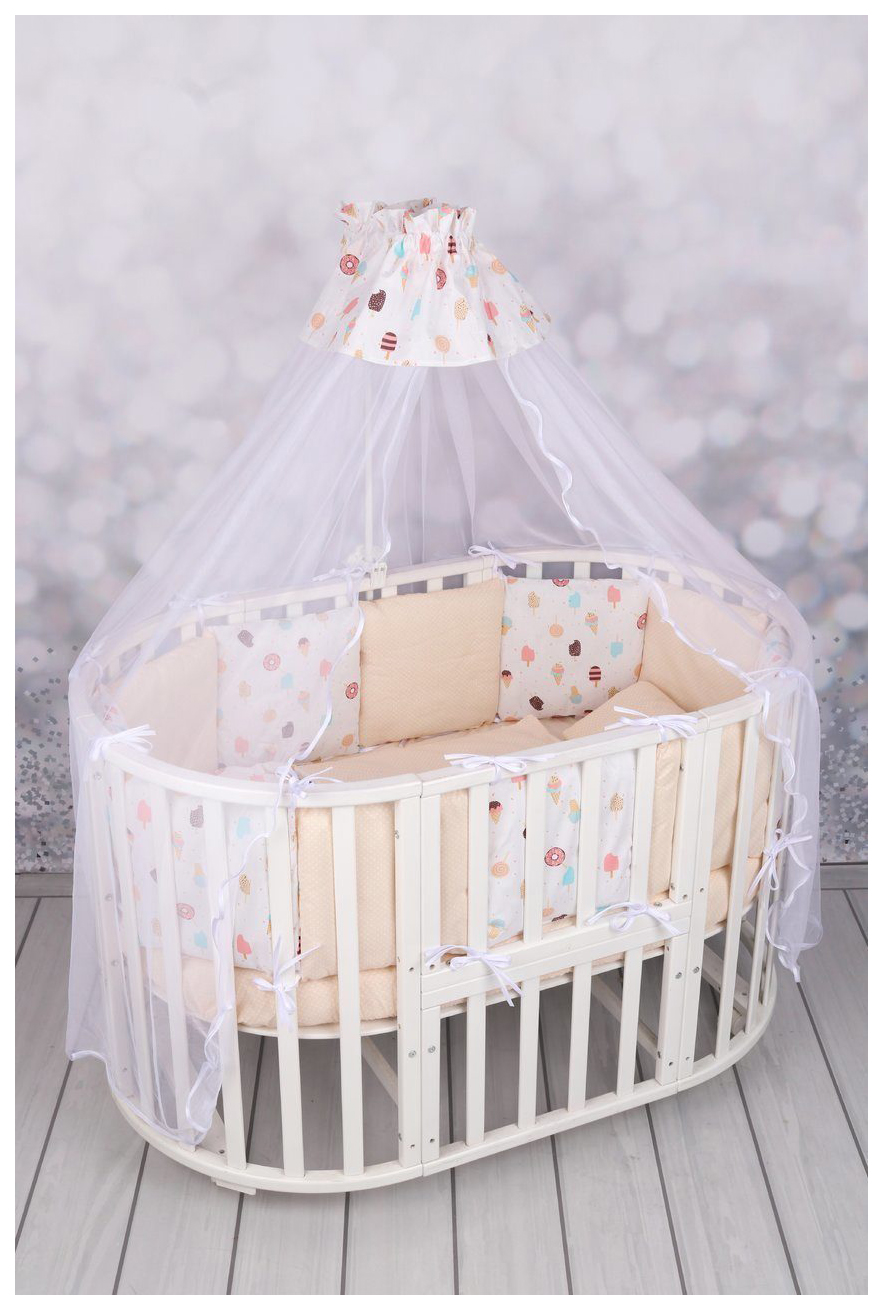 

Комплект в кроватку 18 предметов (6+12 бортиков) AmaroBaby ЭСКИМО (белый)