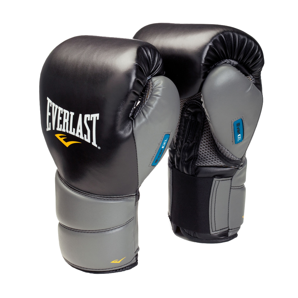 фото Боксерские перчатки everlast protex2 gel l/xl черные/серые 12 унций