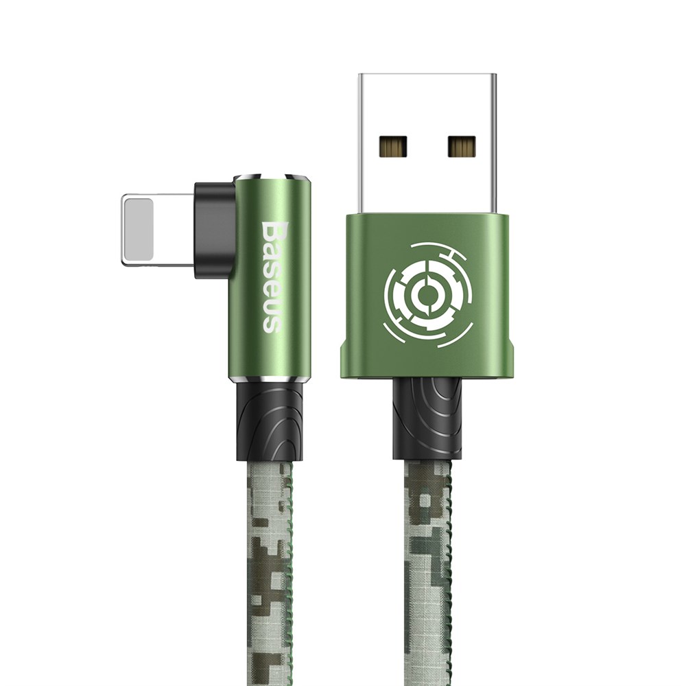 фото Кабель baseus camouflage mobile game cable usb - lightning 2,4a 1м green (calmc-a06)