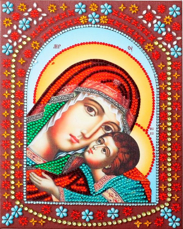 Алмазная вышивка Color KIT Умиление Пресвятой Богородицы, 20x25 см