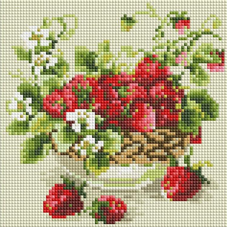 

Алмазная вышивка Белоснежка Садовая земляника, 20x20 см, Садовая земляника