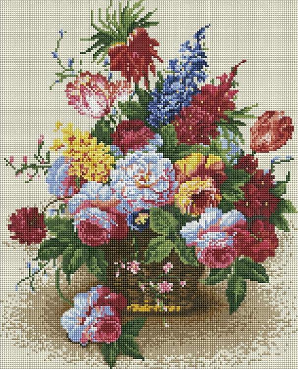 

Алмазная вышивка Painting Diamond Разноцветный букет, 40x50 см, Разноцветный букет