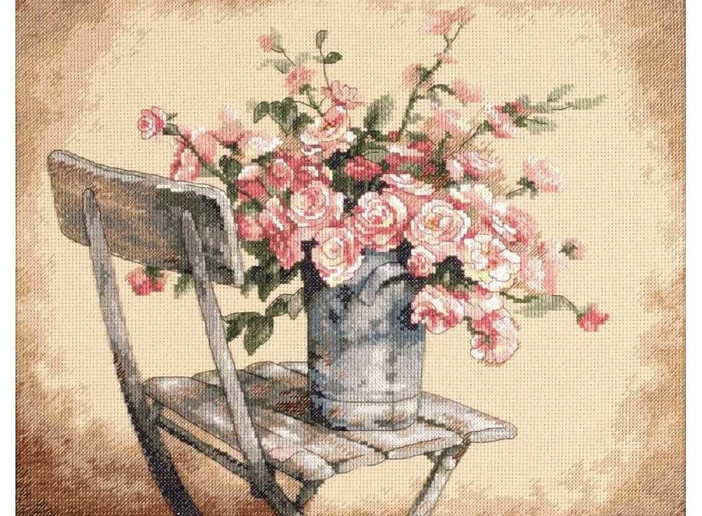 фото Набор для вышивания dimensions розы на белом стуле
