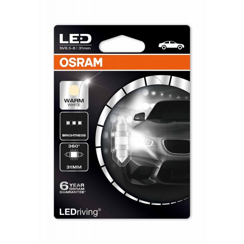 фото Лампа led (c5w) 12v 1w 4000k бл. 1шт. osram арт. 6498ww-01b