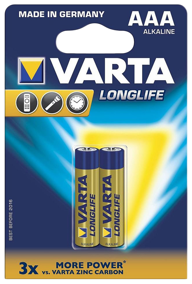 Батарейка Varta Longlife LR03-2BL 2 шт аккумуляторная батарея varta d r2u 2 шт