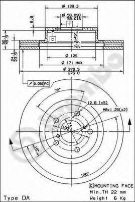 фото Тормозной диск brembo 09567421