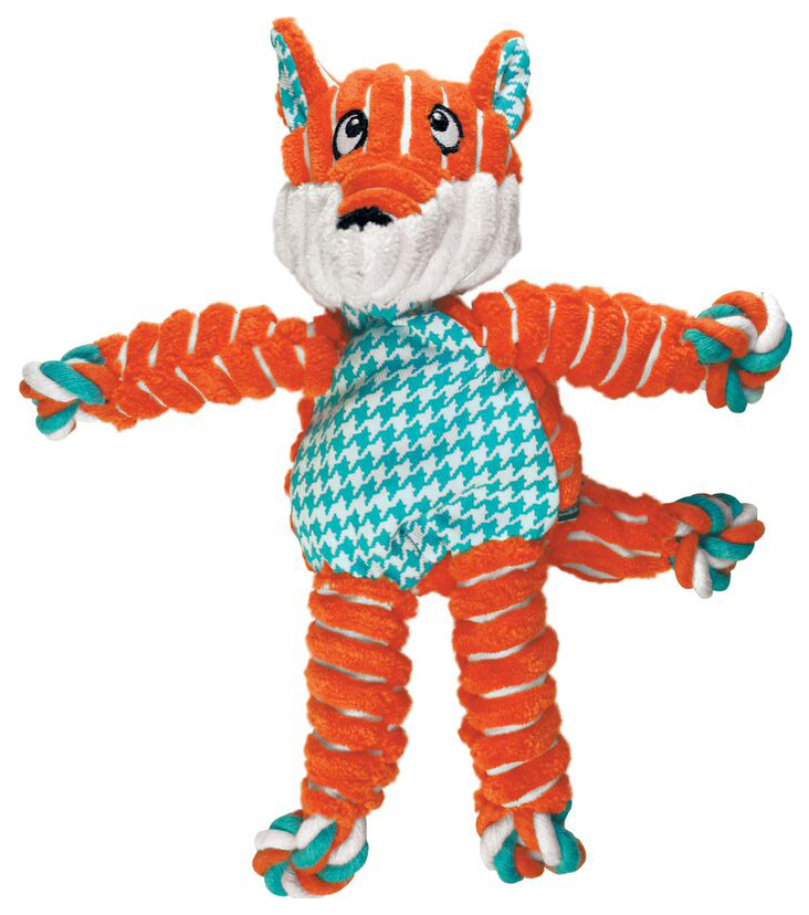 фото Мягкая игрушка для собак kong floppy knots лиса малая, оранжевый, длина 24 см