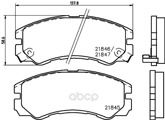 

Тормозные колодки дисковые HELLA 8DB355027341