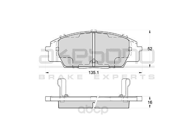 

Колодки тормозные дисковые предн honda: civic 06- Akebono AN-757WK