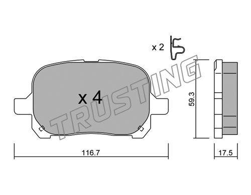 фото Комплект тормозных дисковых колодок trusting 444.0