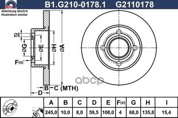 Тормозной диск GALFER B1G21001781