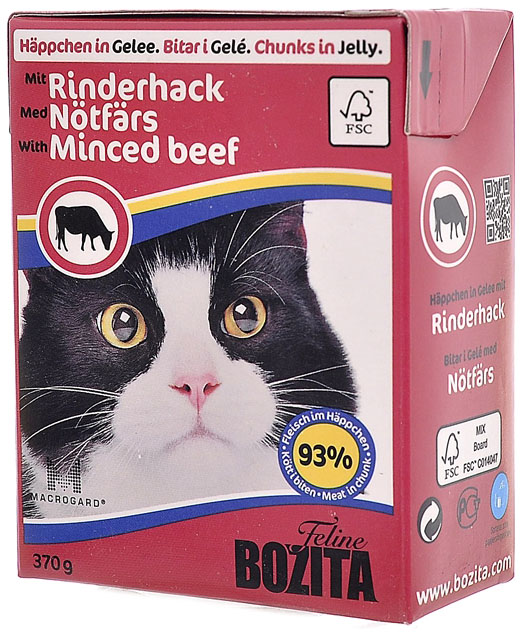 фото Консервы для кошек bozita feline chunks in jelly, с говядиной в желе, 370г