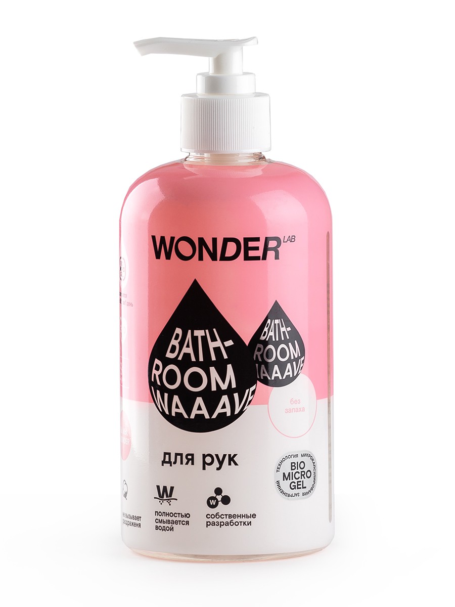 

Гель для мытья рук Wonderlab Bathroom Waaave нейтральный, 0.5 л