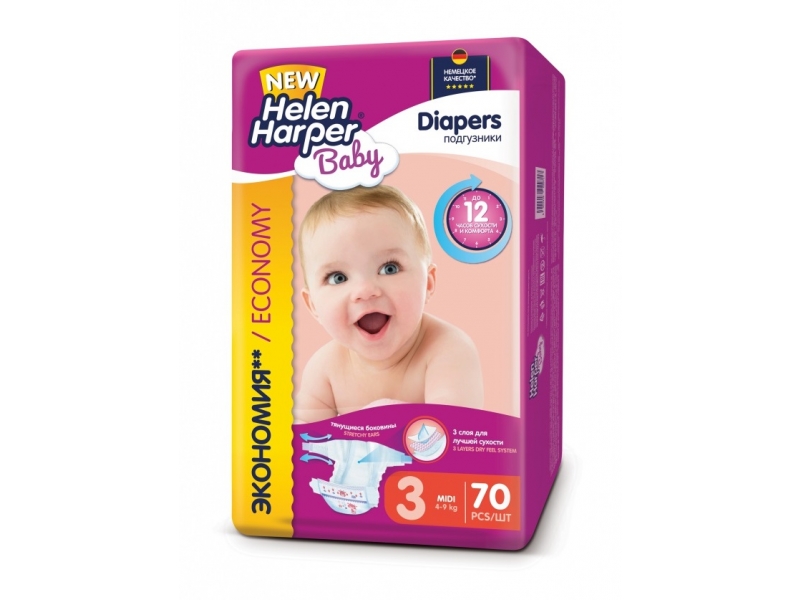 

Подгузники Helen Harper Baby 3 4-9 кг 70 шт.