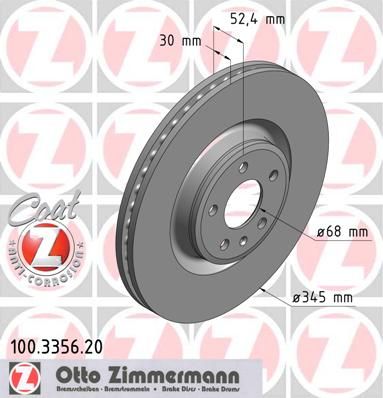 фото Тормозной диск zimmermann 100.3356.20