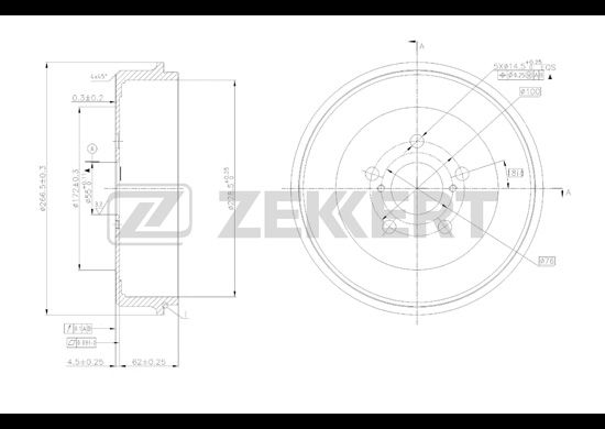 

Тормозной барабан ZEKKERT BS-5167