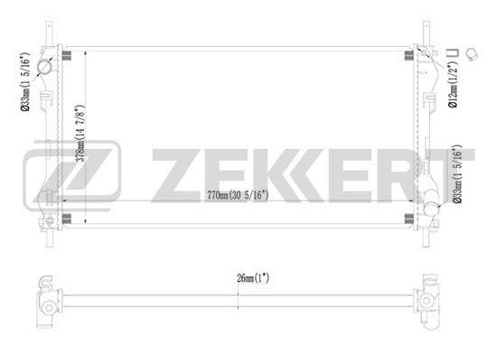 

Радиатор охлаждения двигателя ZEKKERT MK-1229