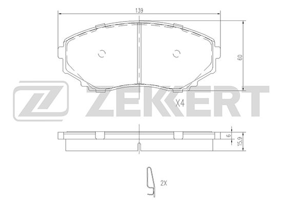 фото Комплект тормозных колодок, дисковый тормоз zekkert bs-1153