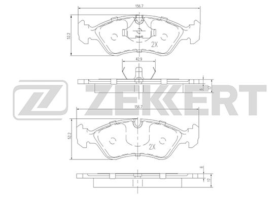 фото Комплект тормозных колодок, дисковый тормоз zekkert bs-1488